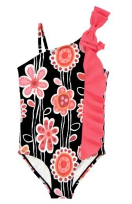 NWT Gymboree SWIM PURRFECTLY FABULOUS Ruffle Floral One-Piece Swimsuit Girl 4 - Image 1 of 2
