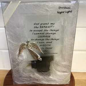 Night Light Spiritual Angel Serenity Prayer Religious Swivel Wall Outlet Plug In - Picture 1 of 8