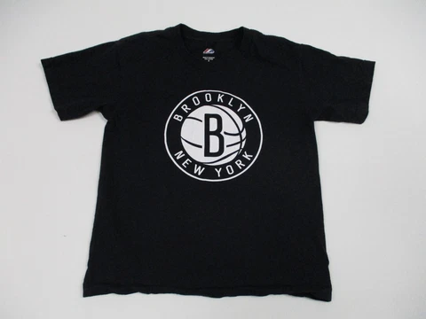 Majestic Brooklyn Nets Shirt Adult Medium Black Kevin Garnett Short Sleeve NBA Cover