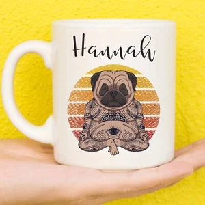 Personalised Yoga Pug Mug | Pug Gifts | Gifts For Pug Lovers - Picture 1 of 1