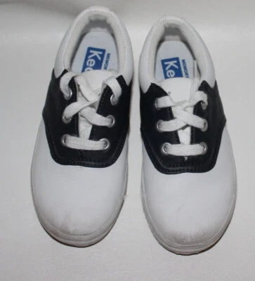 Girls KEDS Oxfords White Navy Leather Lace Up Shoes Size US 9.5 UK 9.0 EUR 26.5 - Image 1 of 4