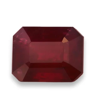 Rare No Heat Natural Mozambique Emerald Cut Red Ruby 3.27CT GRS Certified - Picture 1 of 9