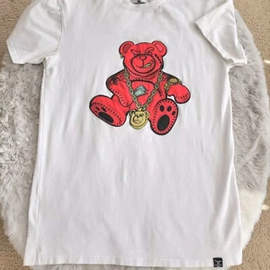 Screenshot White T-shirt Short Sleeve Red Bling Bear Men's XXL Fits Like XL - Picture 1 of 4