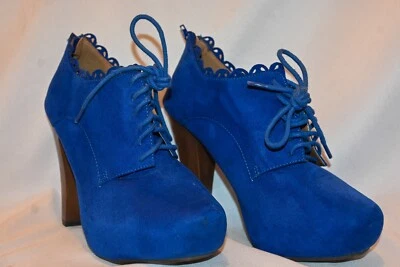 4.5” Suede Royal Blue Booties Size 7 - Image 1 of 4