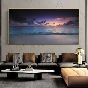 Beach Sea Ocean Canvas Painting Wall Art Posters Landscape Canvas Pictures 815 - Picture 1 of 4