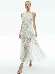 ALICE AND OLIVIA SONDRA VICTORIAN LACE RUFFLED MAXI FLORAL DRESS SZ 6 - Picture 1 of 7