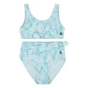 Hurley Girl's Two-Piece Wrap Tie Bikini Swim Set (Big Kids) Blue Cloud MD (10-12 - Picture 1 of 2
