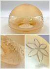 1960's Glass Dome Ceiling Pendant Shade, Peach Clear Etched Frosted MCM 7.25"