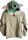 Yoda Hoodie Jacket Disney Star Wars Fullface Youth Mandalorian Costume Zip Sz M
