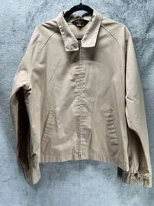 Vtg Sears Men's XL Tall Tan Spring Long-Sleeve Full-Zip Jacket Khaki Extra Large - Picture 1 of 9