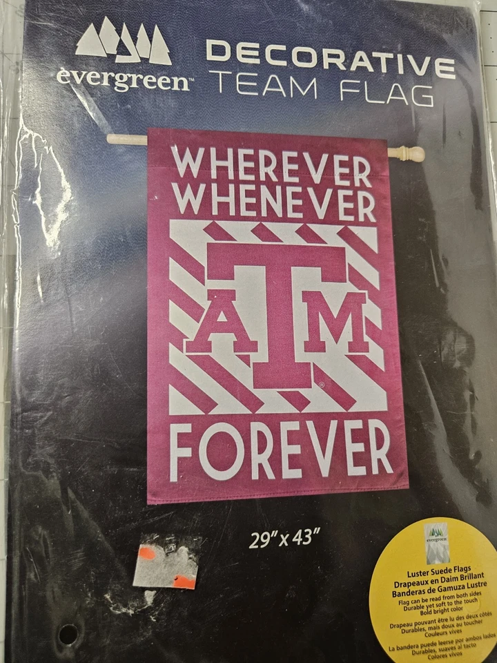 Evergreen Decorativo Equipo Bandera Texas A & M Aggies 29"X43" Sellado Sin Abrir Foto 1 de 3