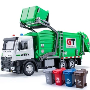 Garbage Truck Toys Metal Cab, Realistic Trash Truck Toys for Boys Kids with L... - Picture 1 of 6