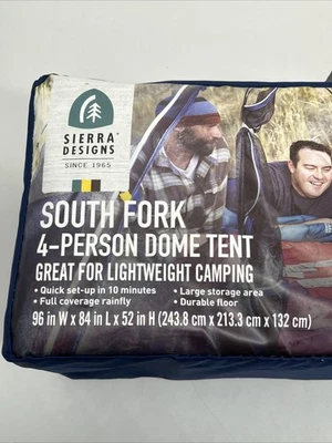 Sierra Designs South Fork 4 Person Dome Tent Lightweight Camping Blue & Gray NEW - Image 1 of 4