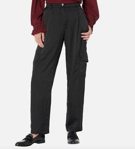 Pantalones cargo Michael Kors para mujer satinados negros talla 14 NUEVOS $115 MF230DQ4LW - Imagen 1 de 3