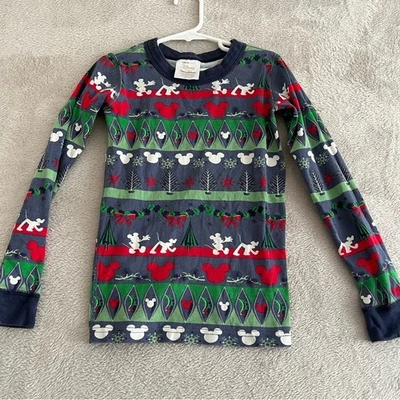 Hanna Andersson Disney Pajama Top 120 6-7 Mickey Mouse Organic Cotton Christmas - Image 1 of 4