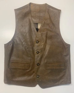 Vintage CK Calvin Klein Reversible Genuine Leather Cotton Vest - Picture 1 of 19