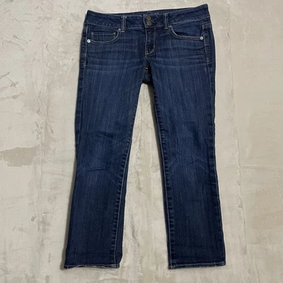 American Eagle Jeans Size 6 Artist Crop Stretch Blue Denim Dark Wash Low Rise - Image 1 of 4