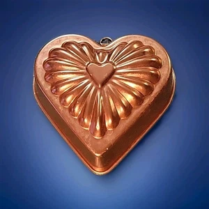 Vintage Heart Shaped Copper Jell-O Ice Craft Mold  - Picture 1 of 4