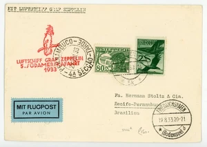 P86/29/RC ÖSTERREICH 1933 ZEPPELIN POSTKARTE NACH BRASILIEN SIEGER 226 - Bild 1 von 1