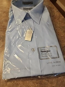 Vintage John Remington Mens Button Shirt Long Sleeve Medium 15 1/2 Blue - Picture 1 of 8