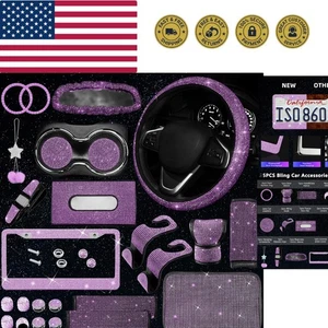 Juego de accesorios de coche Bling de 25 piezas - diamantes de imitación brillantes para vehículos de ajuste universal - Imagen 1 de 8