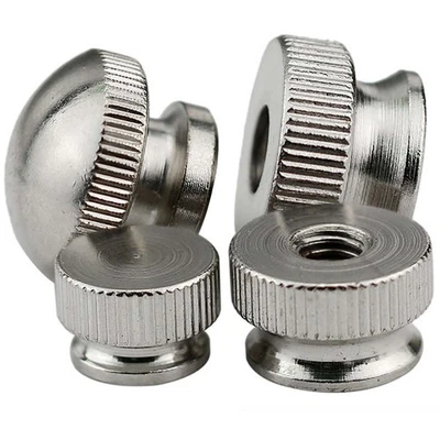 M3 M4 M5 M6 M8 Kuppel Flachkopf Rändelmuttern Vernickelt Rändelmutter Hoch - Bild 1 von 4