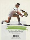 1988 Wimbledon Tennis Pat Cash HBO Cable TV vintage print ad 80's advertisement