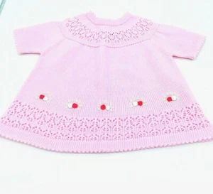 Raro Vintage Bebé Tejido Totalmente Moda Rosa Talla 24 Prendas de punto Niño Muñeca - Imagen 1 de 12