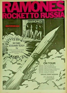1977 The Ramones "Rocket To Russia" Album Release & UK Tour Promo Ad RePrint - Picture 1 of 1