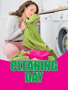 Cleaning Day | Retail Window Display Sign | 18"W x 24"H - Picture 1 of 2