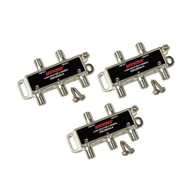Antronix CMC2004H 4-Way- (3) Pack - Horizontal Splitter (4) 7db Coaxial Ports - Image 1 of 4
