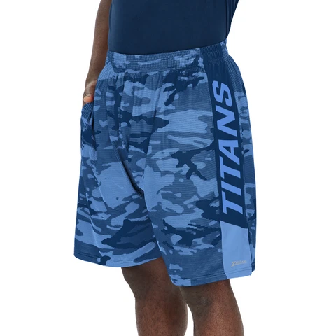 Zubaz Men's NFL Tennessee Titans Lightweight Shorts with Camo Lines Cover