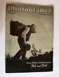 Heft Photoblätter 1934 Grüne Woche Sondernummer Hof und Dorf - Picture 1 of 7