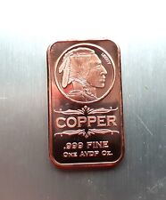 Indian Head - 1 troy oz. .999 Pure Copper Bullion Bar!!