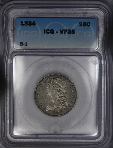 1834 Capped Bust Quarter B-1 ICG VF35 - Sweet original coin! Cover
