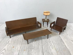 Vintage Pre Barbie 1958 Mattel Modern Wood Living Room Set - #813 Japan - No Box - Picture 1 of 11
