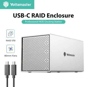 Yottamaster 4 Bay Typ-C RAID Externe Festplatte Gehäuse für 2.5" 3.5" SSDs 64 TB - Afbeelding 1 van 11