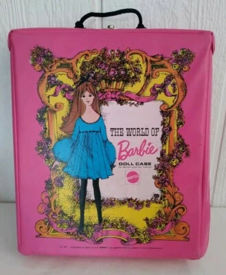 Barbie Doll Case Vtg Fashion Trunk Pink The World Of Mattel 1968 #1002  - Image 1 of 4