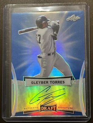 Gleyber Torres 2017 Leaf Metal Draft azul novato automático #/25 New York Yankees Foto 1 de 4
