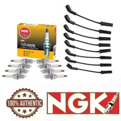 8pcs 41-110 Spark Plugs & 9748UU Wires Set Fit For Chevy GMC 4.8L 5.3L 6.0L - Image 1 of 3