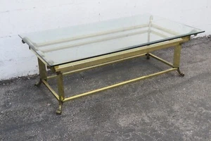 Hollywood Regency Brass Finish Rectangle Coffee Table 5763 - Picture 1 of 12