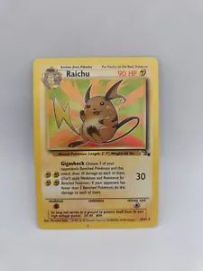 Raichu 29/62 Fossil WOTC Pokemon Rare Non Holo Card Heavy Played - Picture 1 of 4