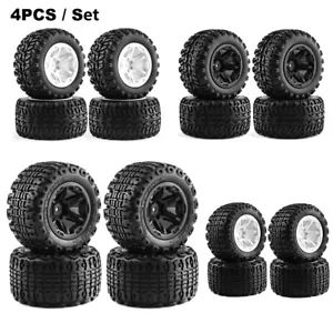 4PCS Wheel Rim Tires Set For 1/16 1/14 1/12 RC Racing Truck Monster Truck Upgrad - Picture 1 of 15