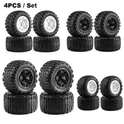 4PCS Wheel Rim Tires Set For 1/16 1/14 1/12 RC Racing Truck Monster Truck Upgrad - Image 1 of 4