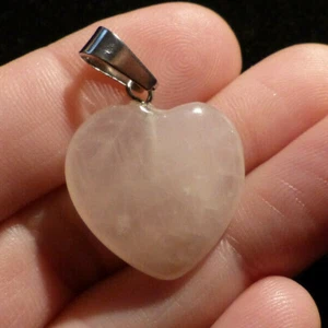 O&co Pendentif quartz rose coeur pierre naturelle lithothérapie cadeau noël - Imagen 1 de 2