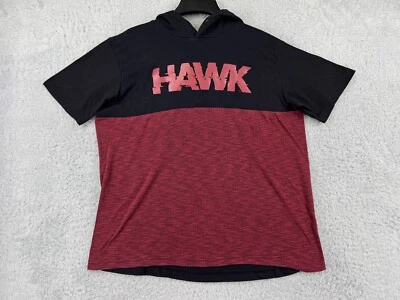 Hawk Shirt Mens Large Red Black Hooded Cotton Blend Tony Hawk Skate Skateboard - Image 1 of 4
