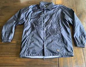 Dickies Dark Blue Snap Lined Windbreaker Men's Nylon Coaches Rain Jacket Mens L - Picture 1 of 6
