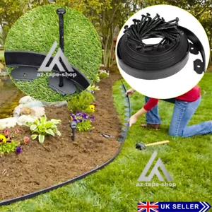 10/20m Lawn Edge Border with pegs Garden Edging For Paths Drives Flower Grass UK - Picture 1 of 11