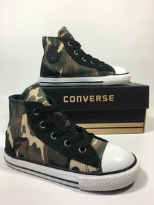 Kids Boys Girl Converse Camouflage High Top All Star Trainers Sneakers Size UK 4 - Picture 1 of 12