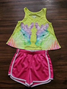 JUSTICE GIRLS SIZE 8 ZEBRA MULTI COLORED OUTFIT - Picture 1 of 5